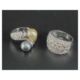 2 Very glamorous fashion rings new, sizes 7 and 7