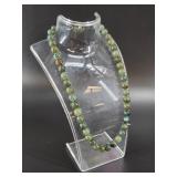Beautiful jade bead necklace, little over 1/4' dia