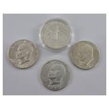 4pc Eisenhower & Statue of Liberty Dollars