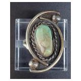 Silver and turquoise pawn style ring size 7