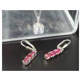Sterling silver necklace and pair of silver earrin