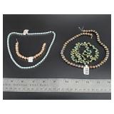 Several strands of multi-colored cultured pearls