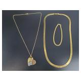 Three gold plated sterling silver jewelry: total w
