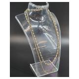 Two multi-colored sterling silver chains, 18.5 gra