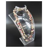 Necklace made from dozens of natural stone beads