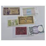Vintage World Currency & Notgeld (Lot of 7)