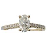 GIA 18K Gold 0.70ct Oval Diamond Ring