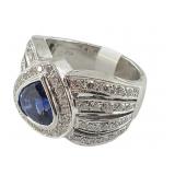 GIA Sri Lankan Sapphire & Diamond Ring