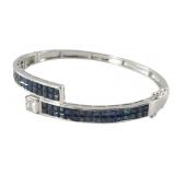Platinum Sapphire & Diamond Bangle