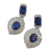 14K White Gold Sri Lankan Sapphire Earrings