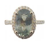GIA 4.26ct Unheated Sapphire 14K Ring