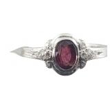 Platinum Natural Ruby & Diamond Ring