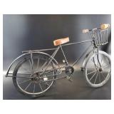 Miniature Metal Bicycle Model w/ Basket