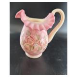 Fenton Hand-Painted Floral UV-Glow Pitcher