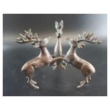 Three-Reindeer Metal Sculpture