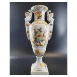 Ornate Porcelain Figural-Handle Urn