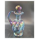 Iridescent Art Glass Cruet 7in