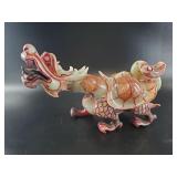 Carved Dragon-Headed Tortoise Figurine