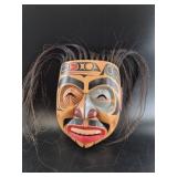 Tlingit-Style Carved Wood Face Mask