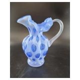 Fenton Coin Dot Art Glass Pitcher
