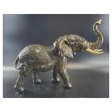 Elephant Sculpture with Raised Trunk & Tusks