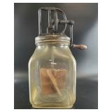 Dazey Glass Butter Churn Hand-Crank Dasher