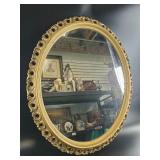 Ornate Oval Gilt Mirror, Pierced Scrollwork