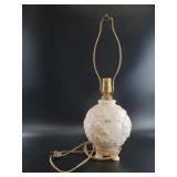 Aladdin Milk Glass Floral Relief Table Lamp