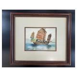 Signed Stevens Maritime Watercolor