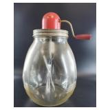 Vintage Glass Butter Churn with Hand Crank
