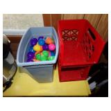 Organizer & tote of Plastic Easter eggs
