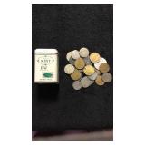 Small Wagner Mint Tea tin, Local tokens and