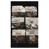 6 wrapped coins.. 4 Uncirculated