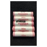 5 rolls Lincoln Cents - Bicentennial Series