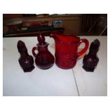 Red Glassware items