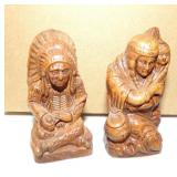 Wooden Native American S&P shaker set