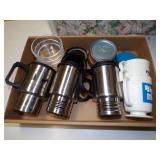 Lot Of Travel Mugs & Custard Cups