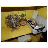 Fan, Lantern, Enamel pan of misc