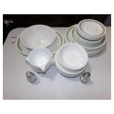 Green Pattern Corelle dishes. There are real cups