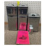 5- Lincoln beauty ware tin canisters w/ East