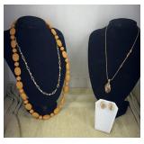 Necklaces two with matching earrings