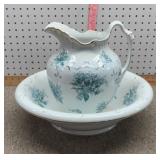 Abla china wash pitcher & basin