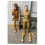 2- damaged. vintage Johnny West action figure,