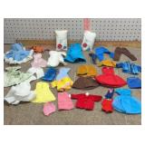 Flat of vintage Barbie doll clothing