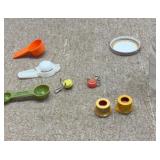 Tupperware items and bottle caps