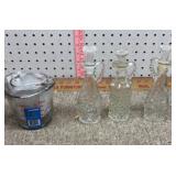 New anchor measuring cups and glass bottles