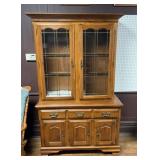 Lighted china cabinet with glass shelves (2pc)