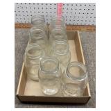 8 clear glass QT canning jars