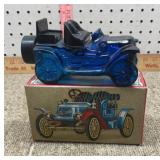 Empty, vintage Avon Stanley Steamer car