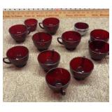 Red glass coffee set